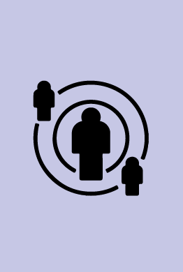 A group of people are connected to each other in a circle.
