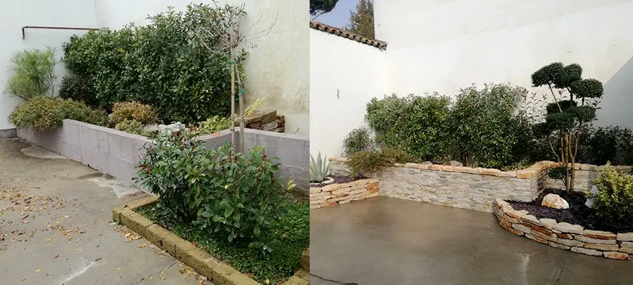 Aiuola Prima e dopo
