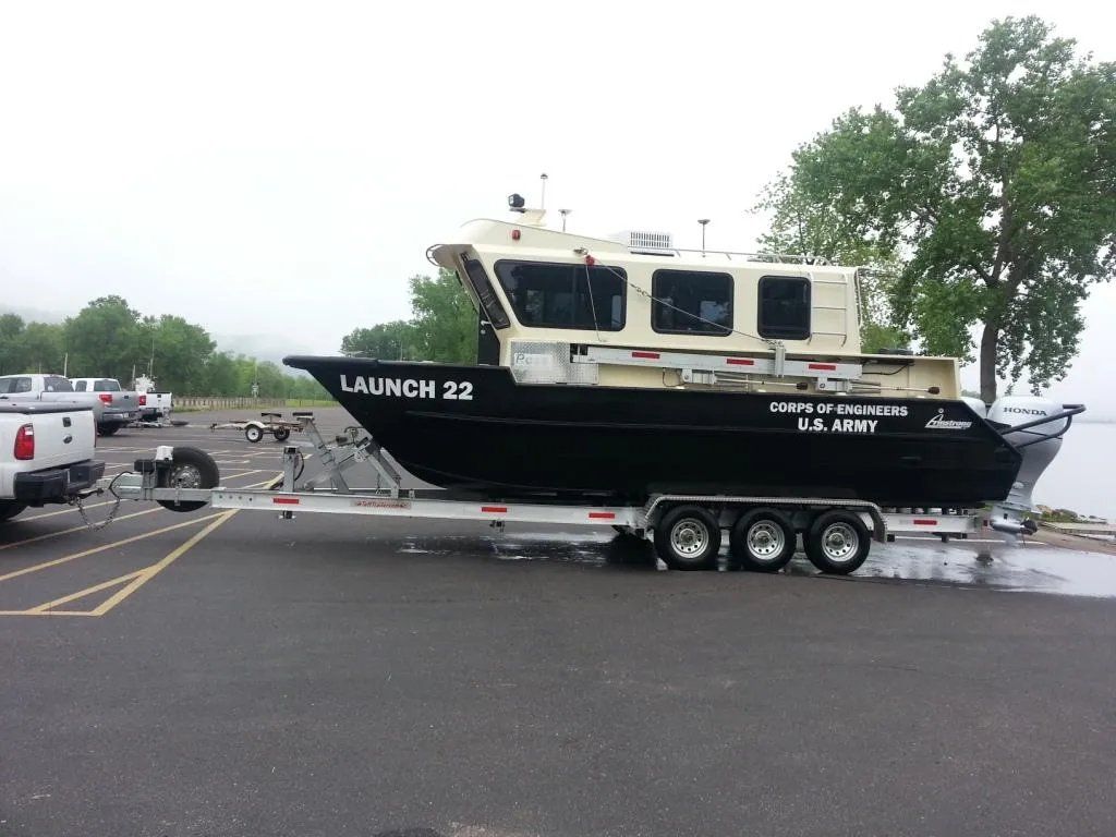 Black and tan U.S. Army boat