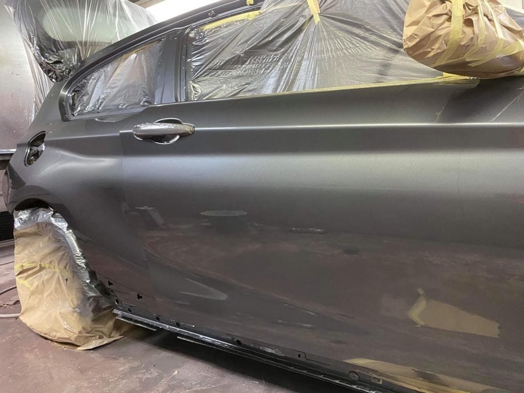 Damaged bumpers from car accident