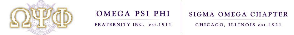 A logo for the omega psi phi sigma omega chapter