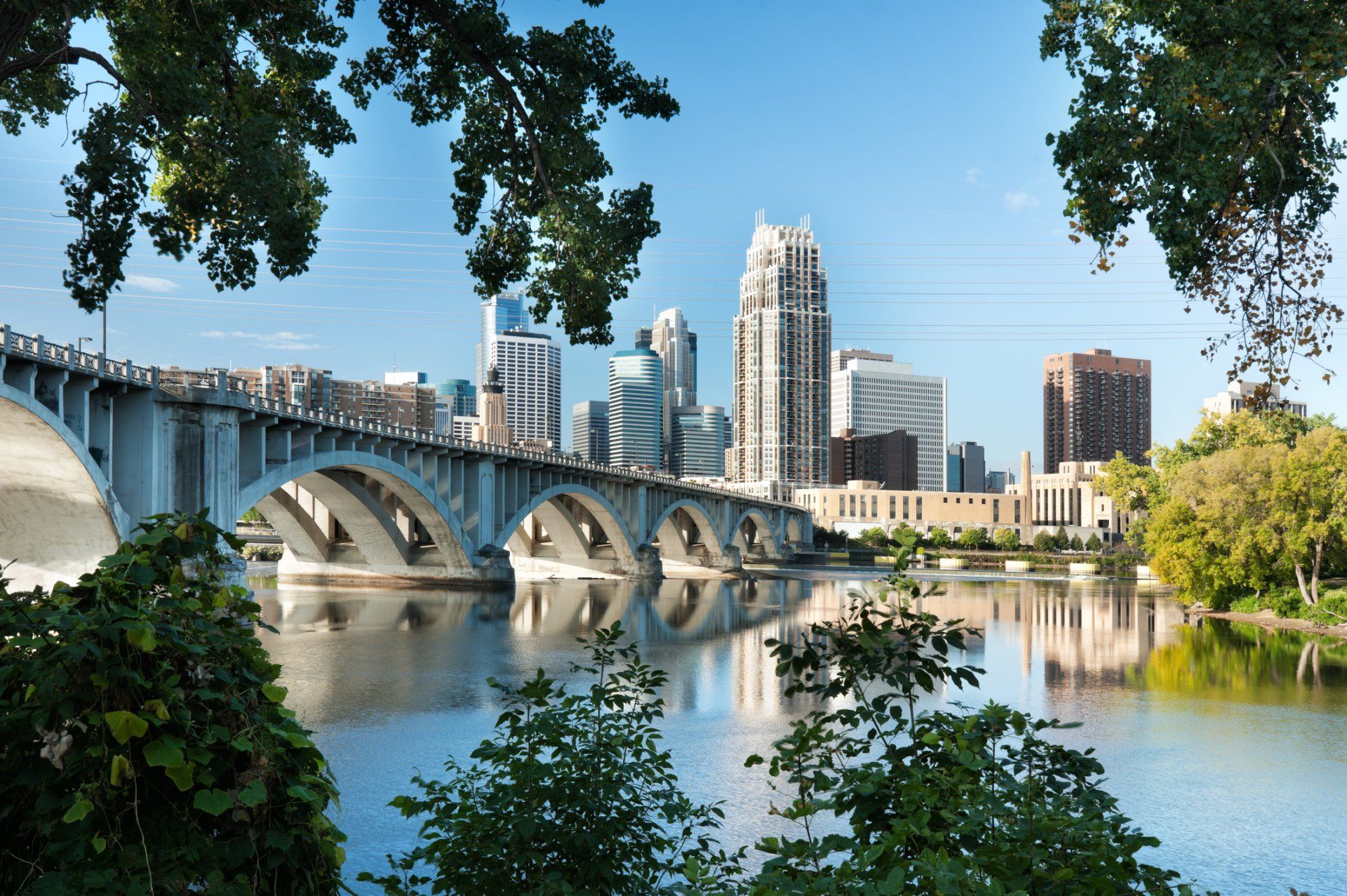 Minneapolis, Minnesota with 3rd Ave. bridge.