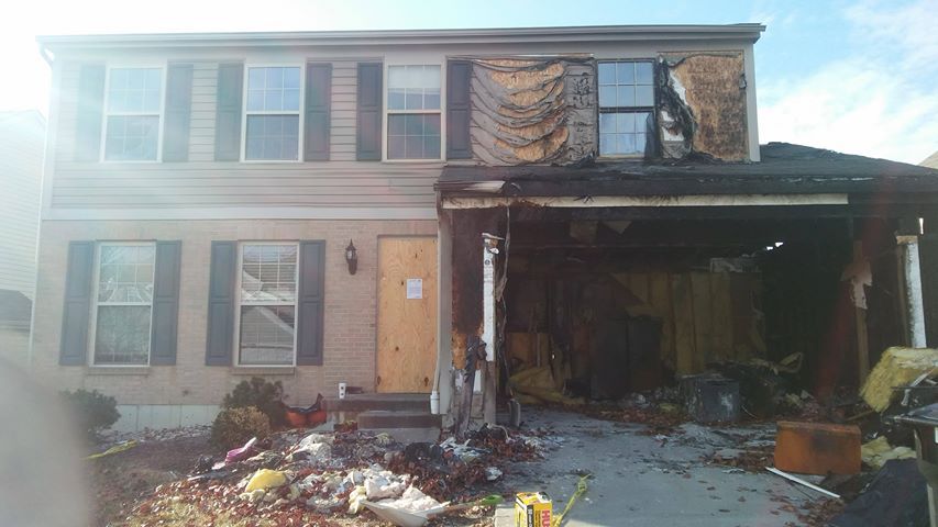 burned down garage being restored