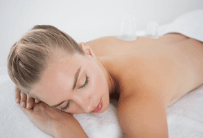 A lady having a body treatment