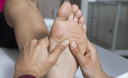 A reflexology massage