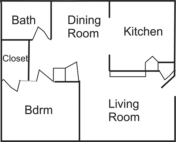 One bedroom floor plan