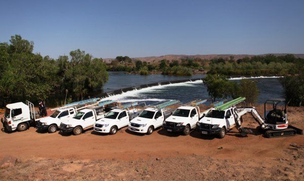 View of cars parked