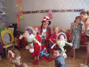 Balloon models at a children's entertainment event
