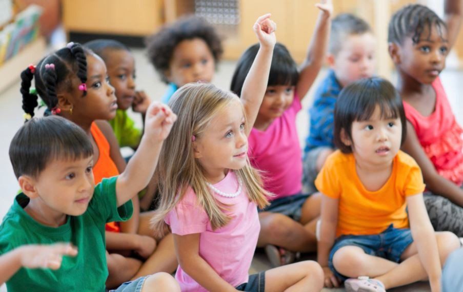 Happy children at a pre school
