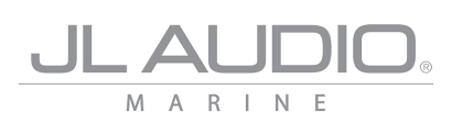 A logo for jl audio marine on a white background.