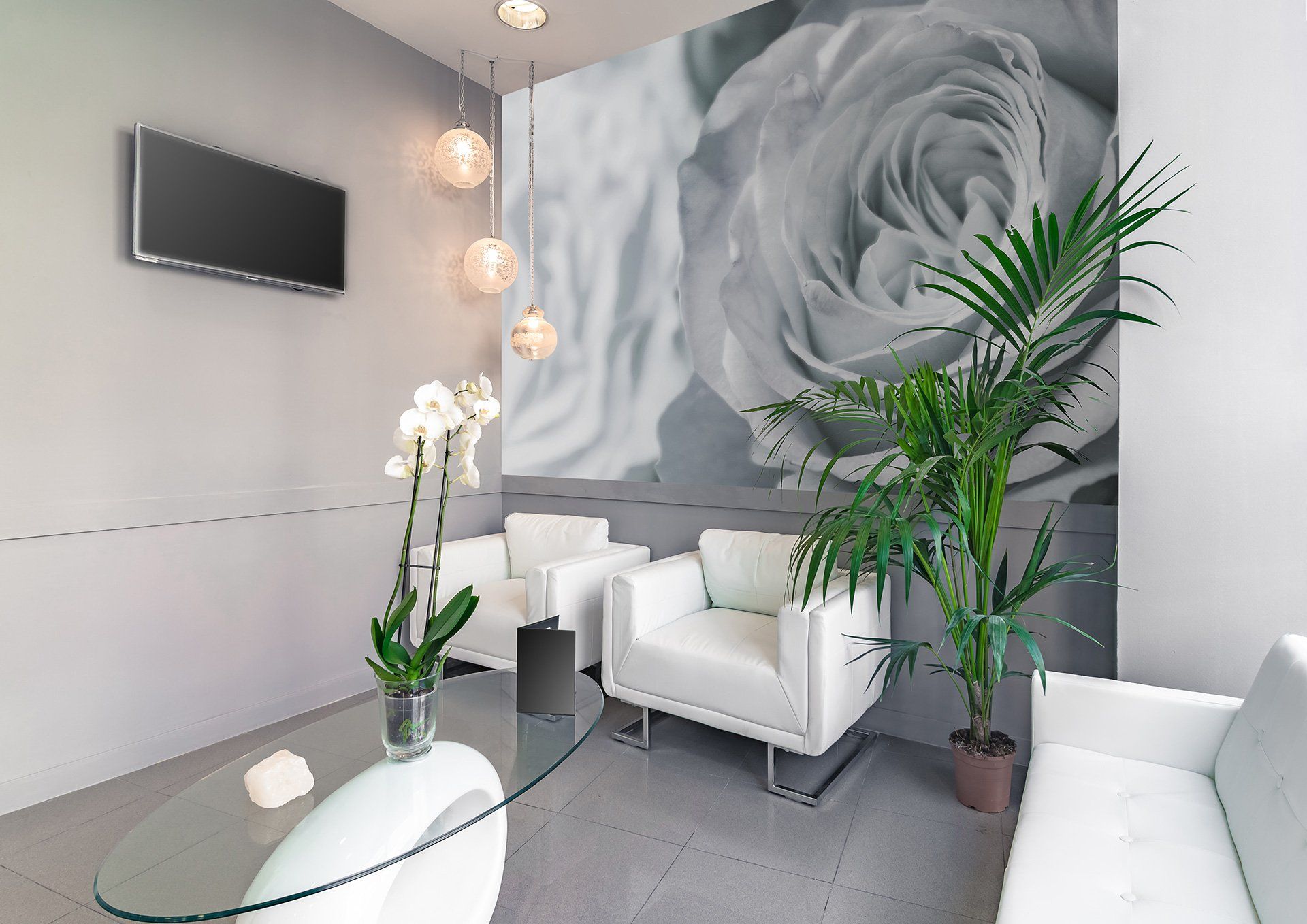 Waiting room of a beauty or hair salon