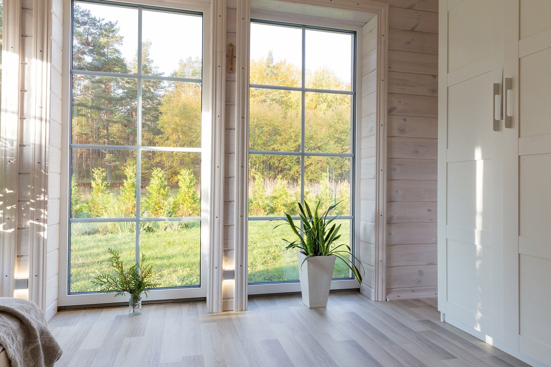 Bright photo studio interior with big window