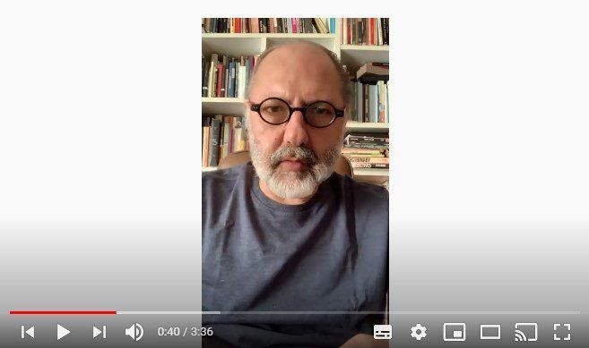 Tela de vídeo do Youtube com Dr. Táki cordas