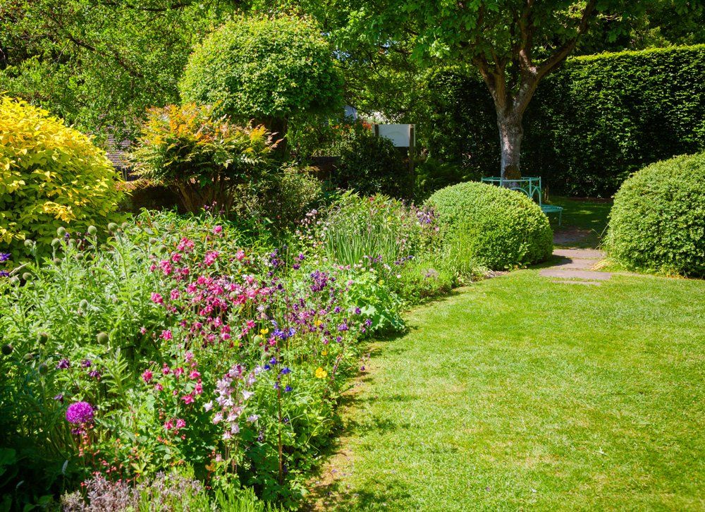 Lawn with Beautiful Garden — Birmingham, AL — TDI Services Birmingham Lawn with Beautiful Garden — Birmingham, AL — TDI Services Birmingham