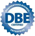 Blue DBE Certified Enterprise badge.