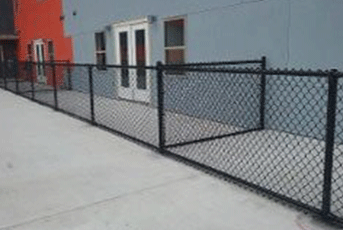 Permanent Vinyl-Coated Black Chain Link Fence - A & R Rent-A-Fence