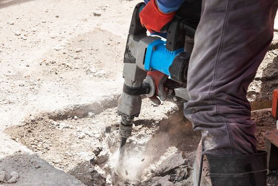 Construction Worker with Jackhammer — Bridgeport, TX — A-Z Rentals and Sales Inc.