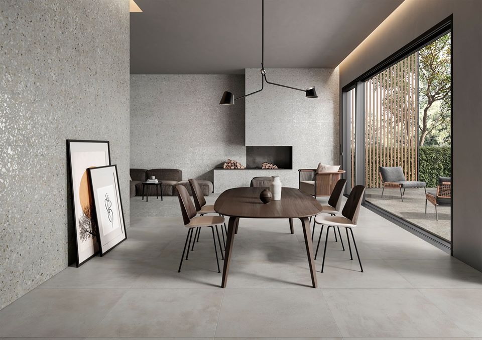 pavimento e rivestimento  in gres porcellanato di saime ceramiche