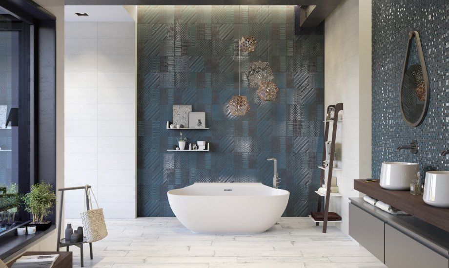 Pavimento e rivestimento bagno in gres porcellanato della serie Raku di Naxos ceramiche