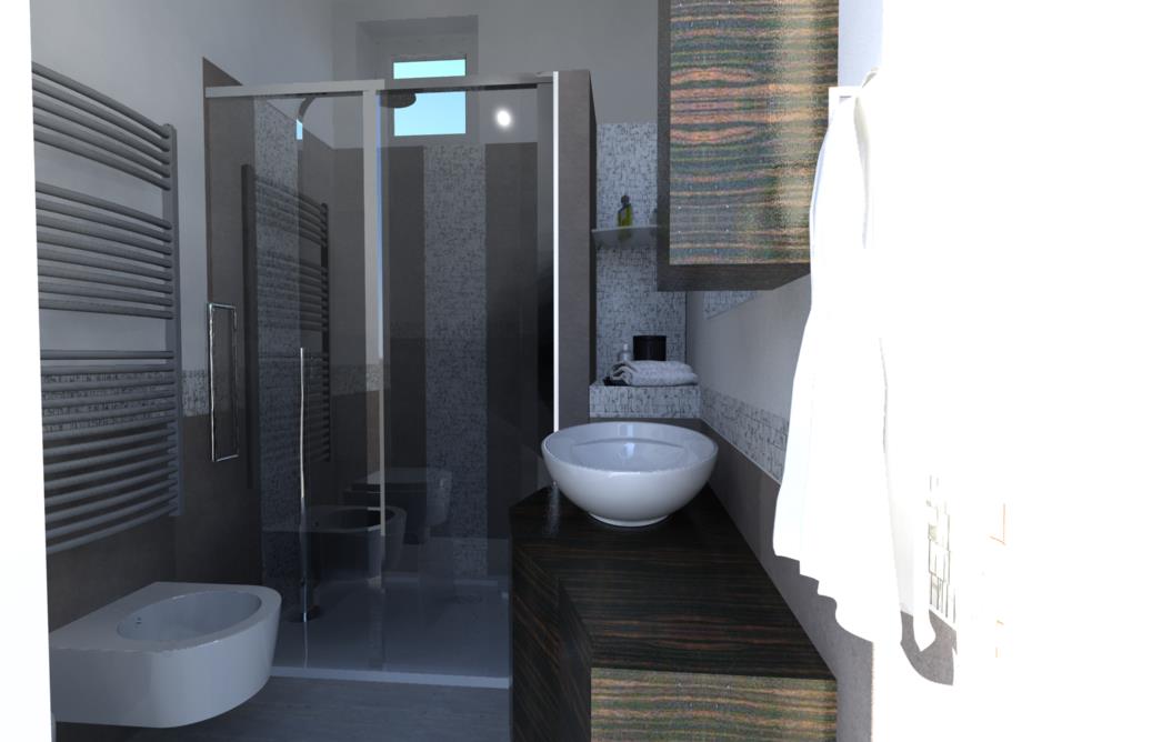 Progettazione 3d bagno con doccia