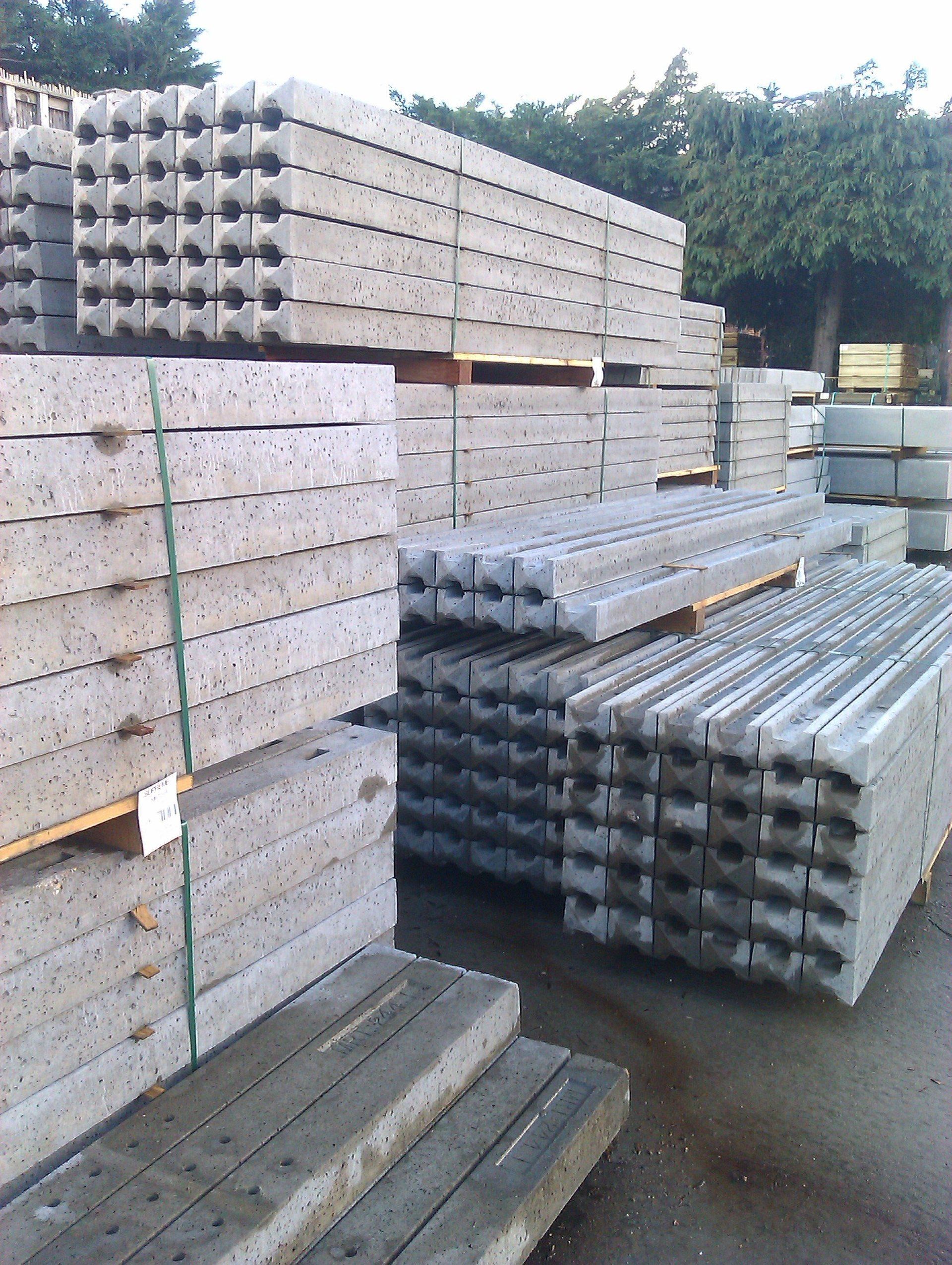 Concrete slabs in yard