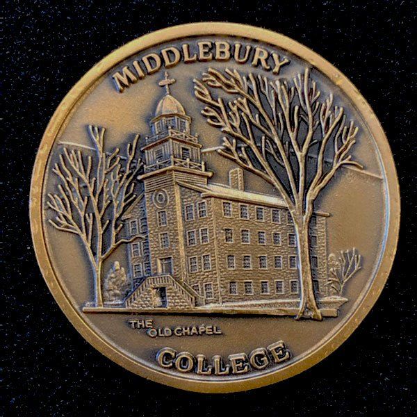 A coin that says middlebury college on it