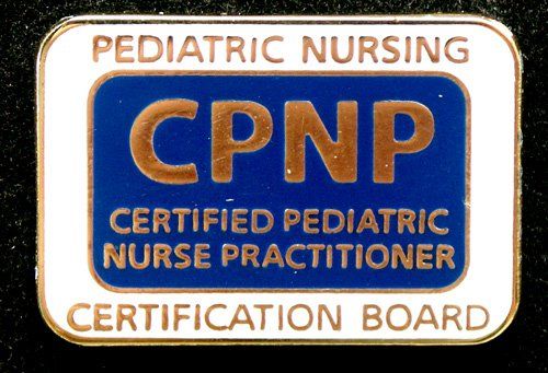 A badge that says pediatric nursing cpnp certified pediatric nurse practitioner