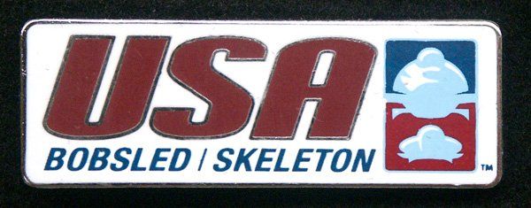 Usa bobsled skeleton logo on a black background