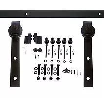 Dislpay of all parts for vintage sliding door