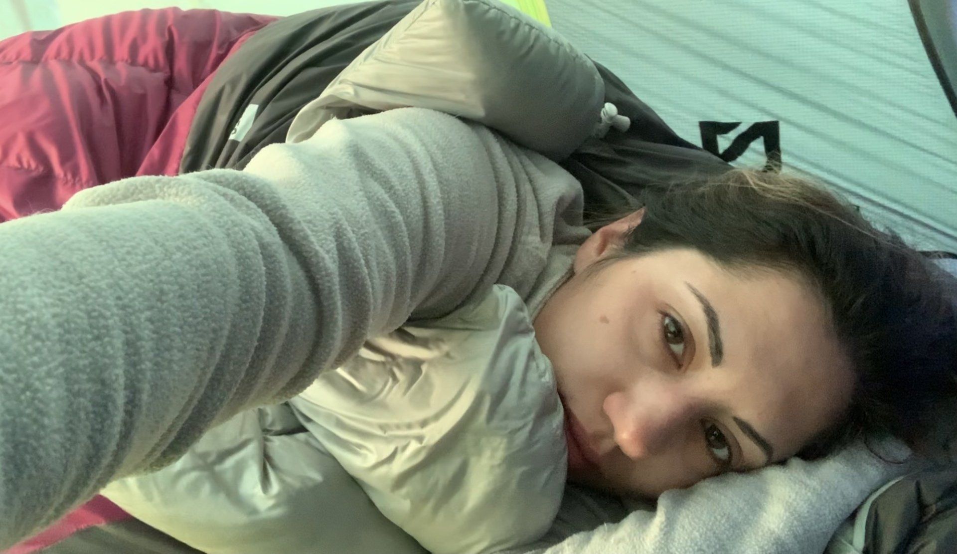 sleeping in a tent