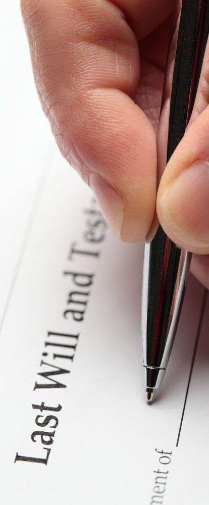 Last will and testament being signed