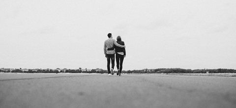 A couple walking
