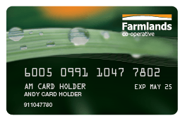 A farmlands co-operative credit card with water drops on it
