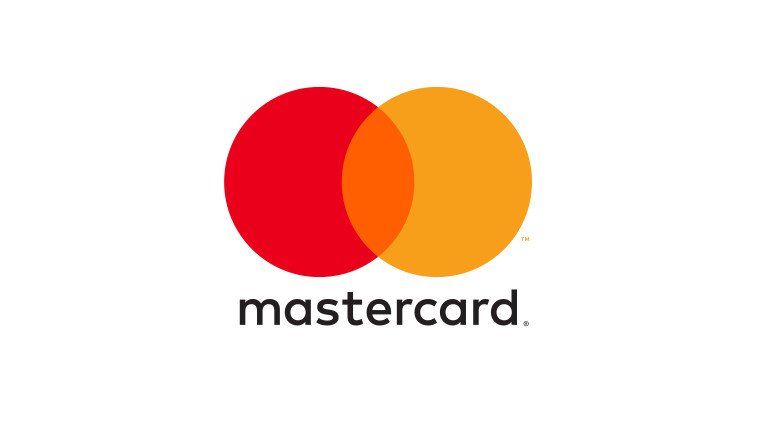 The mastercard logo is a red and orange circle on a white background.