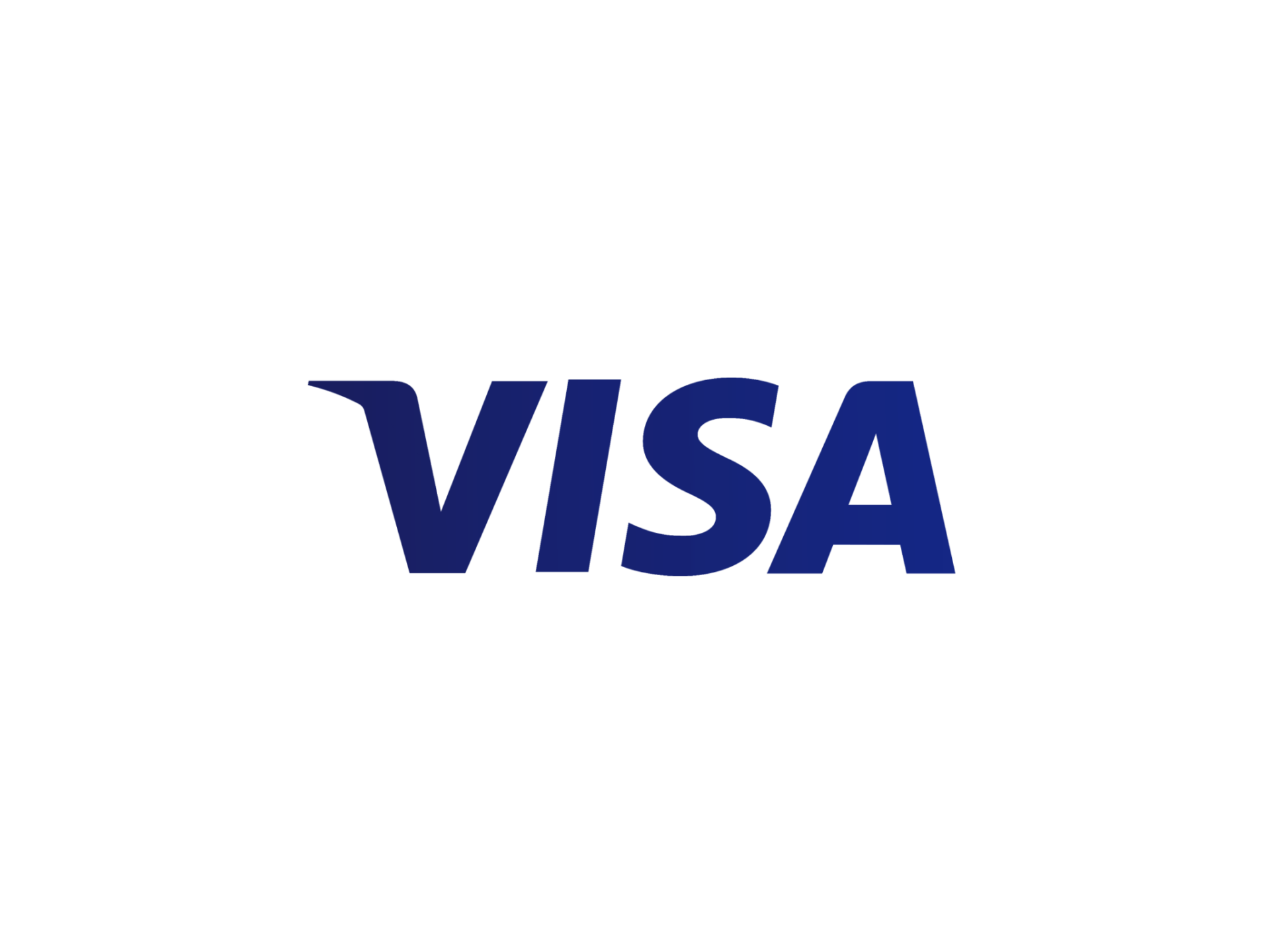 A blue visa logo on a white background.