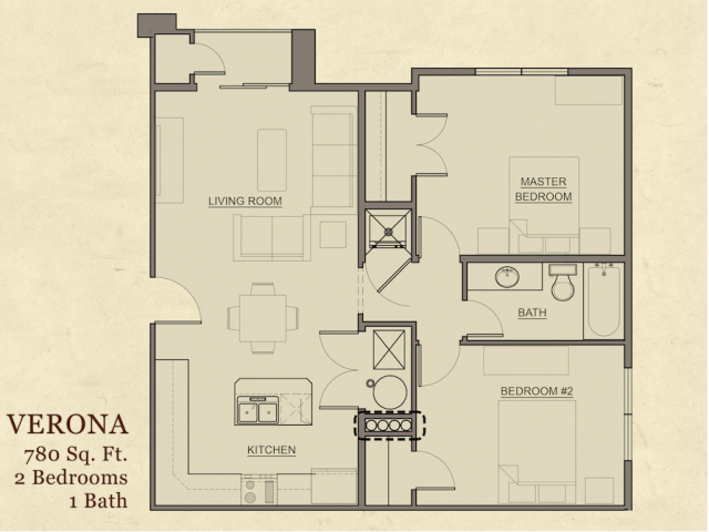 Verona 2 bedroom floor plan