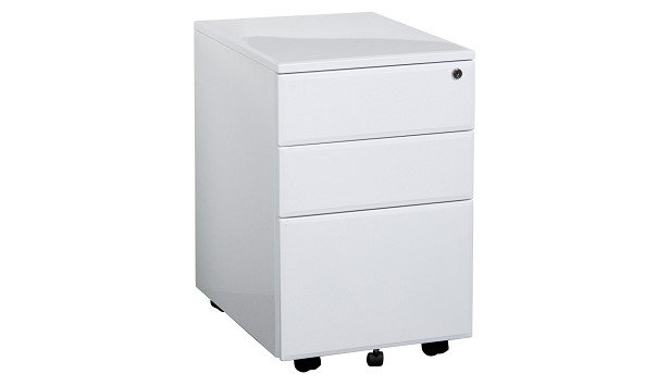 2 drawer 1 file metal mobile pedestal white