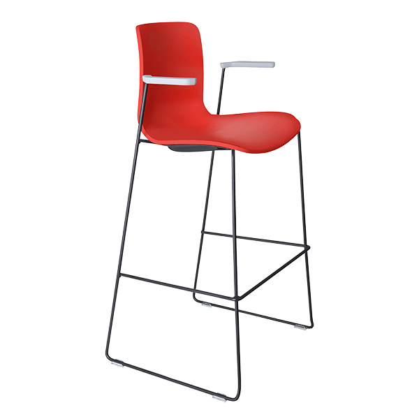 acti stool with arms black sled frame