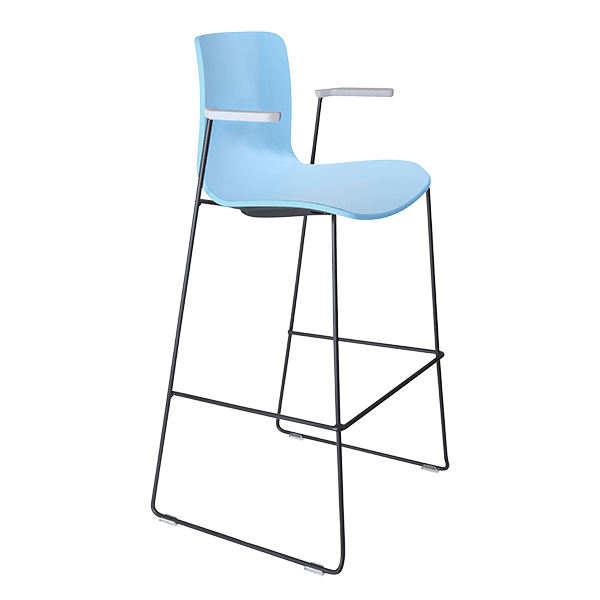 acti stool with arms black sled frame