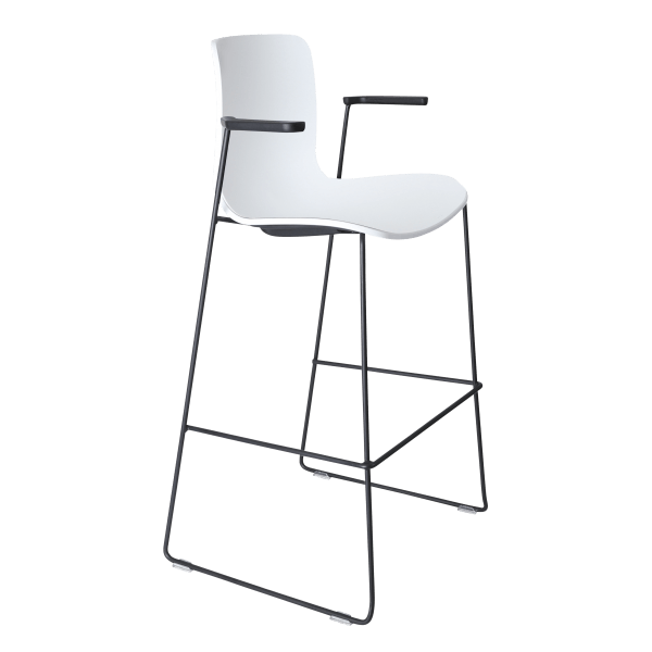 acti stool with arms black sled frame