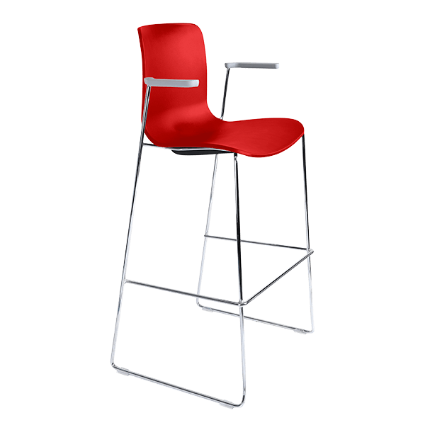 acti stool with arms chrome sled frame