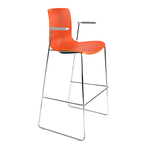 acti stool with arms chrome sled frame