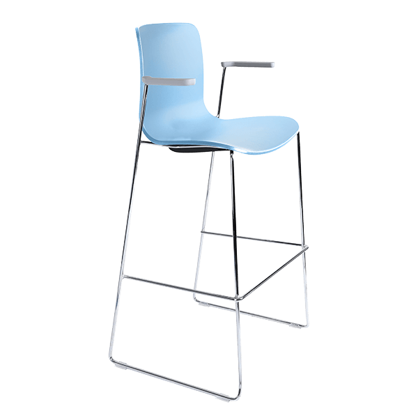 acti stool with arms chrome sled frame