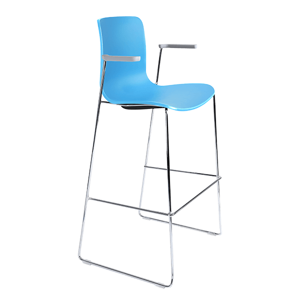 acti stool with arms chrome sled frame