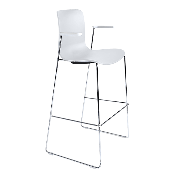 acti stool with arms chrome sled frame