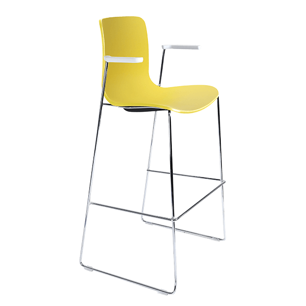 acti stool with arms chrome sled frame