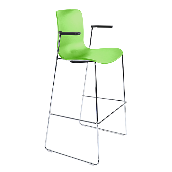 acti stool with arms chrome sled frame