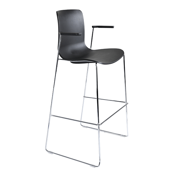 acti stool with arms chrome sled frame