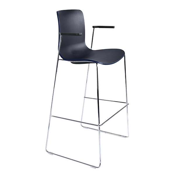 acti stool with arms chrome sled frame
