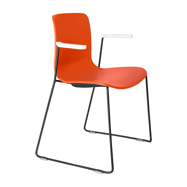 acti chair sled base chair with arms black powdercoat